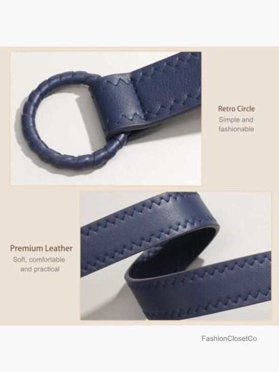 PU Leather Knotted Waist Belt for Women Thin Strap Dress Belt